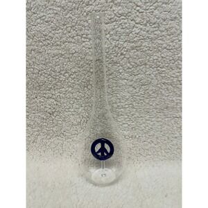 Vintage Collectible Vodka Bottle with Cobalt Blue Peace Sign MCM Symbol 11.5"